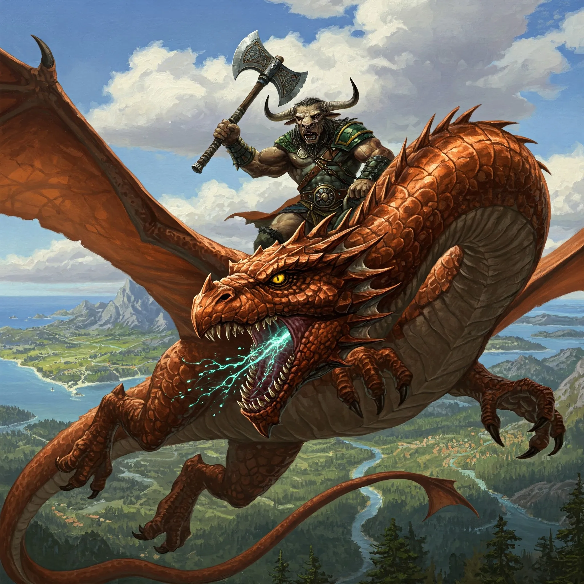 Orestes na grzbiecie smoczycy