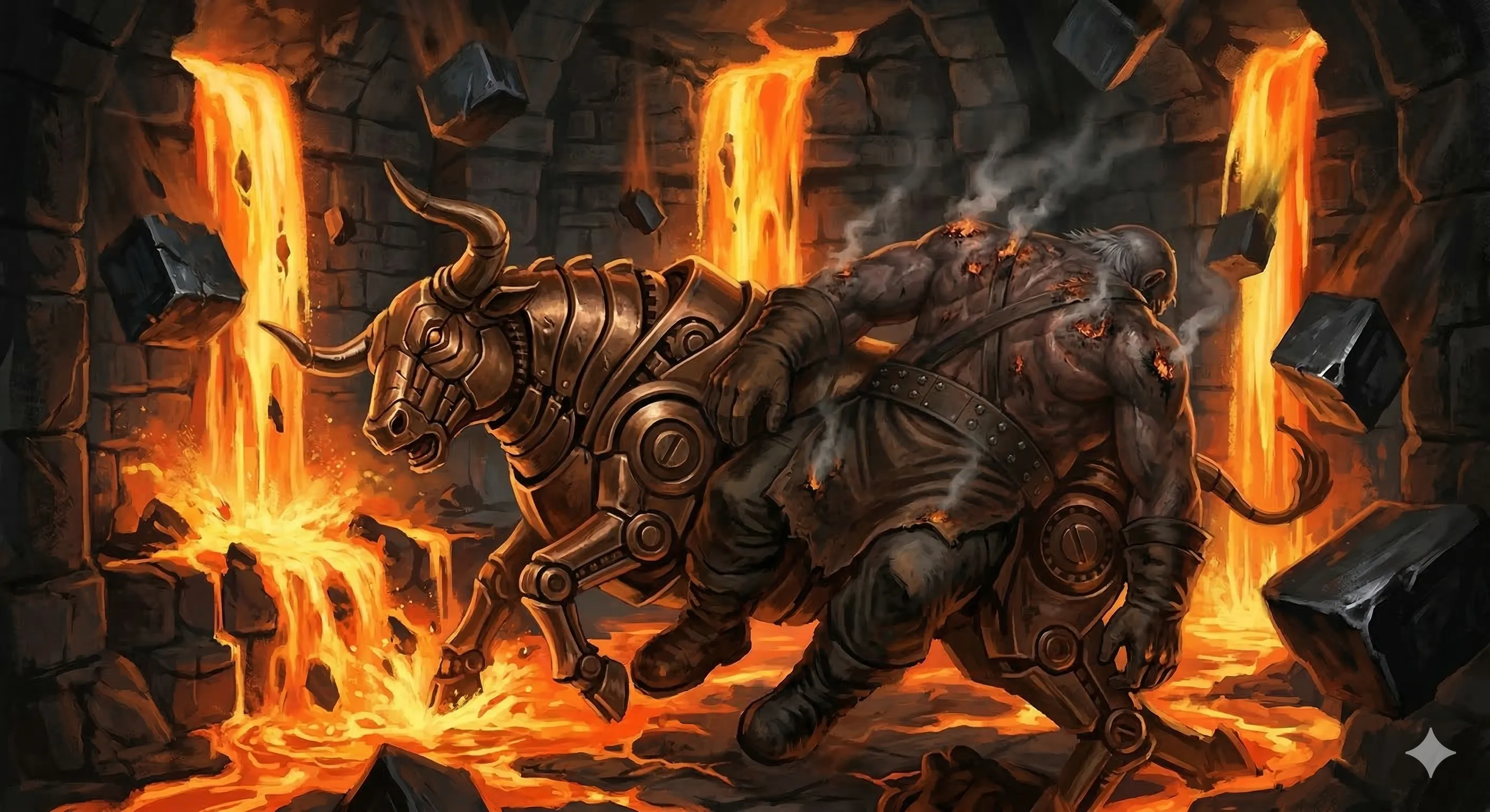 Ognista pułapka w kuźni z mechanicznym bykiem